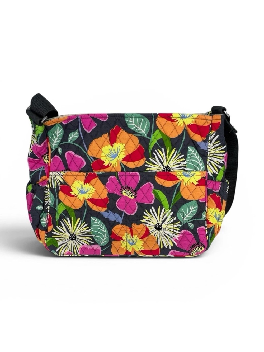 Vera Bradley Messenger Floral Baby Diaper Bag w/ Changing Pad, Adjustable Strap